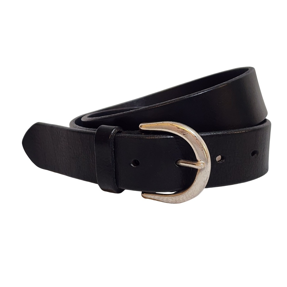 Eddie Bauer Women's Leather Belt Solid Brass Buckle Sz. M